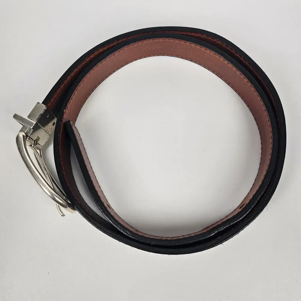 MICHAEL MICHAEL KORS WOMEN'S BLACK/BROWN REVERSIBLE GENUINE LEATHER BELT SIZE S